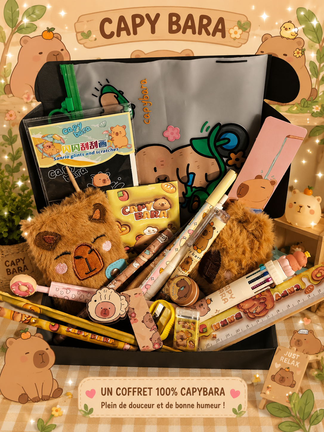 Coffret Kawaii "Gentle Capy bara"