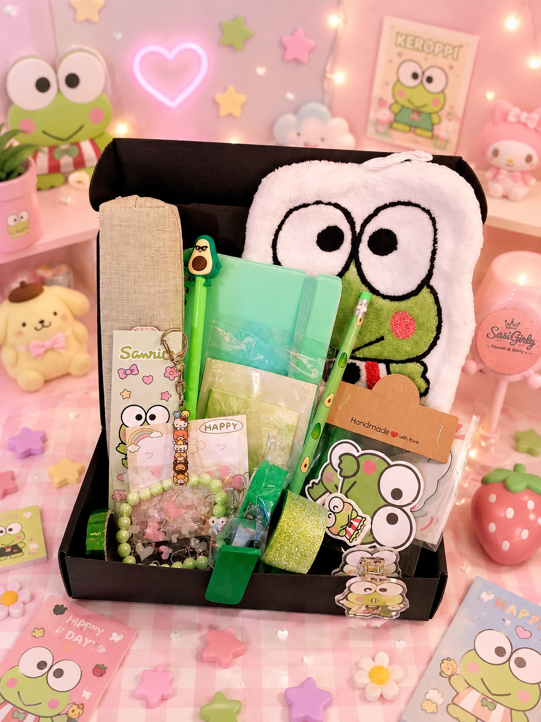 Coffret Kawaii "Cute Keroppi" – 15 Articles de Papeterie
