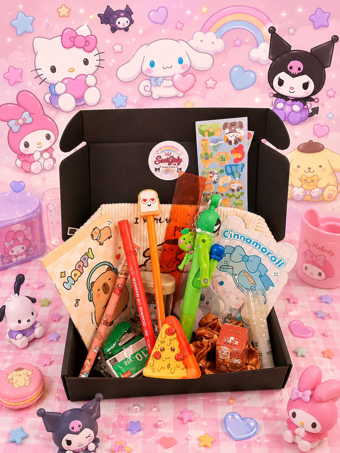 Coffret Kawaii "Sanrio Dreams" – 17 Articles de Papeterie