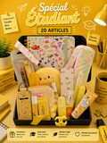 Coffret Spécial Étudiant Jaune – 20 Articles de soins et de papeterie
