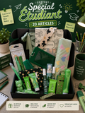 Coffret Spécial Étudiant Vert – 20 Articles de soins et de papeterie
