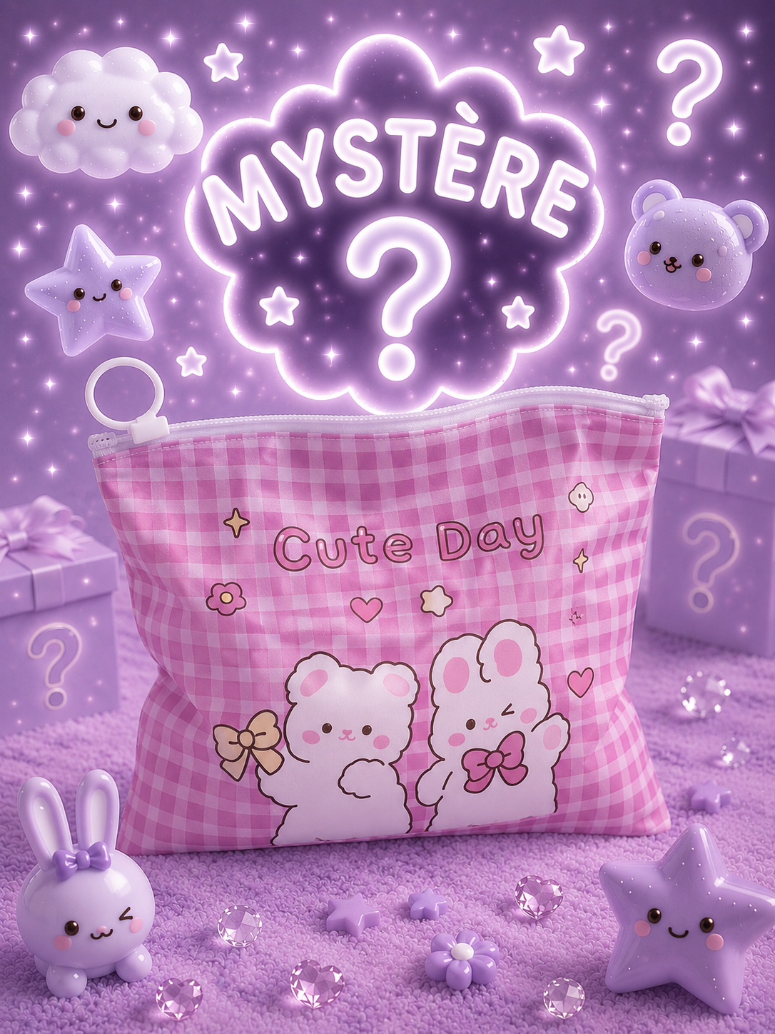 Pochette Mystère Kawaii 100% Mauve