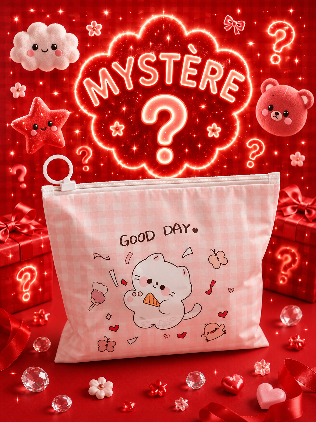Pochette Mystère Kawaii 100% Rouge