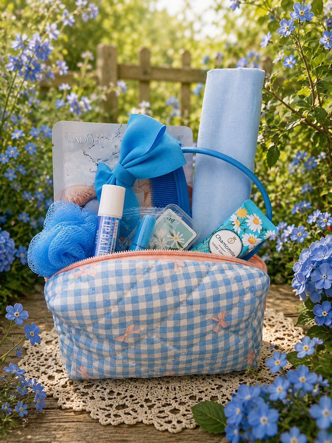 Trousse de toilette myosotis